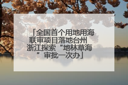 全国首个用地用海联审项目落地台州 浙江探索“地林草海”审批一次办