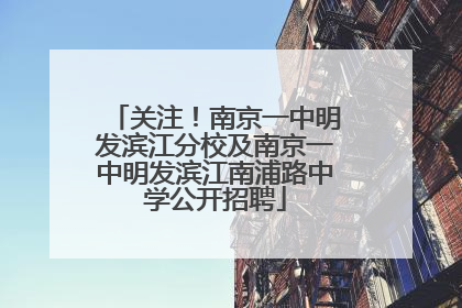 关注！南京一中明发滨江分校及南京一中明发滨江南浦路中学公开招聘