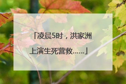 凌晨5时，洪家洲上演生死营救……