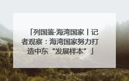 列国鉴·海湾国家丨记者观察：海湾国家努力打造中东“发展样本”