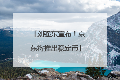 刘强东宣布！京东将推出稳定币