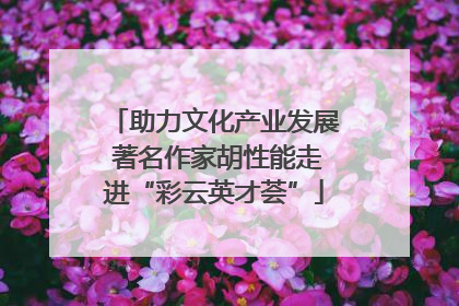 助力文化产业发展 著名作家胡性能走进“彩云英才荟”