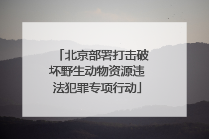 北京部署打击破坏野生动物资源违法犯罪专项行动