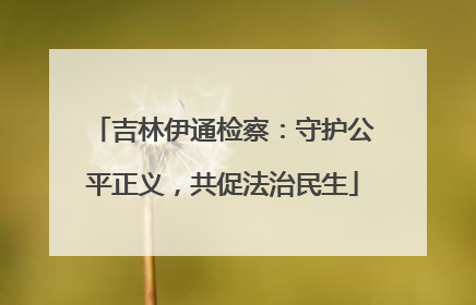 吉林伊通检察：守护公平正义，共促法治民生