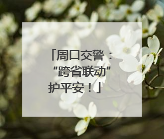 周口交警：“跨省联动”护平安！