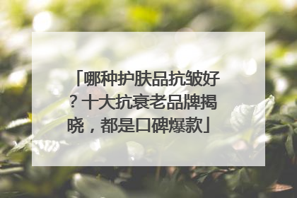 哪种护肤品抗皱好？十大抗衰老品牌揭晓，都是口碑爆款