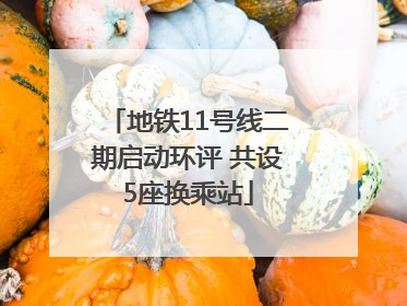 地铁11号线二期启动环评 共设5座换乘站