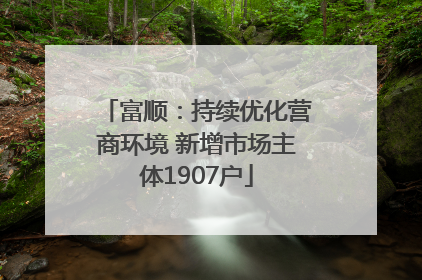 富顺：持续优化营商环境 新增市场主体1907户