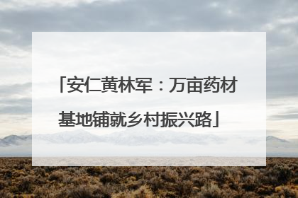 安仁黄林军：万亩药材基地铺就乡村振兴路