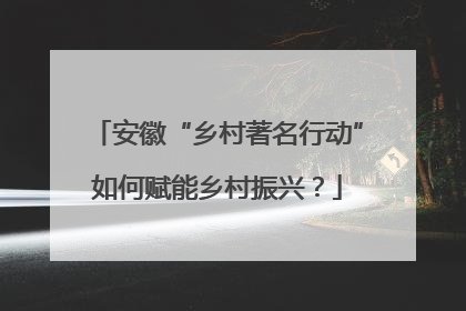 安徽“乡村著名行动”如何赋能乡村振兴？