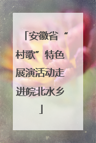 安徽省“村歌”特色展演活动走进皖北水乡