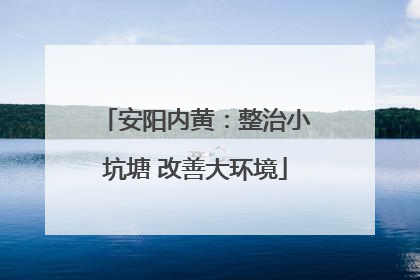 安阳内黄：整治小坑塘 改善大环境