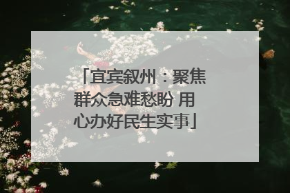 宜宾叙州：聚焦群众急难愁盼 用心办好民生实事