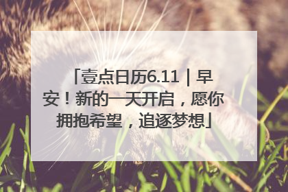 壹点日历6.11｜早安！新的一天开启，愿你拥抱希望，追逐梦想