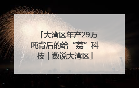 大湾区年产29万吨背后的给“荔”科技｜数说大湾区