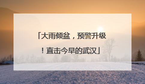 大雨倾盆，预警升级！直击今早的武汉