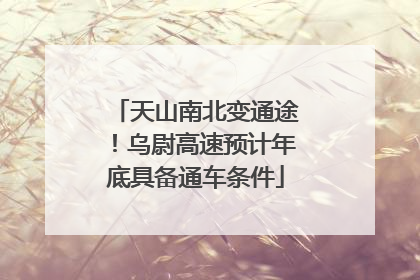 天山南北变通途！乌尉高速预计年底具备通车条件