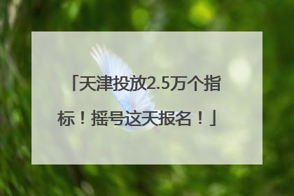 天津投放2.5万个指标！摇号这天报名！