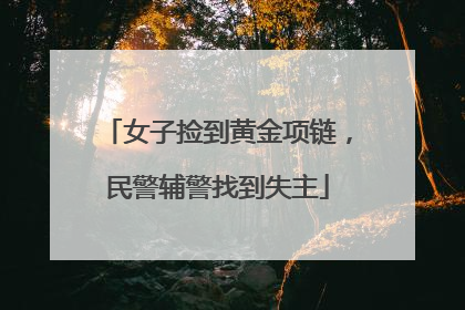 女子捡到黄金项链，民警辅警找到失主