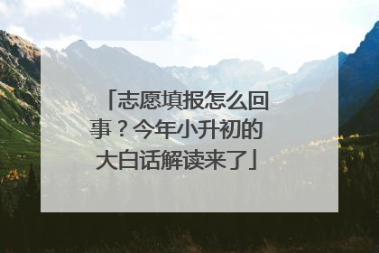 志愿填报怎么回事？今年小升初的大白话解读来了