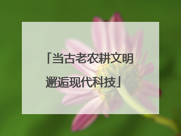 当古老农耕文明邂逅现代科技