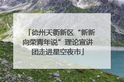 德州天衢新区“新新向荣青年说”理论宣讲团走进星空夜市