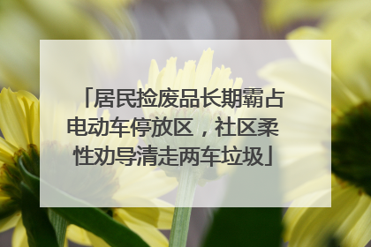 居民捡废品长期霸占电动车停放区，社区柔性劝导清走两车垃圾