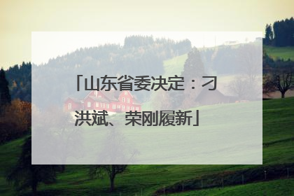 山东省委决定：刁洪斌、荣刚履新