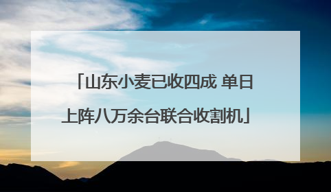 山东小麦已收四成 单日上阵八万余台联合收割机