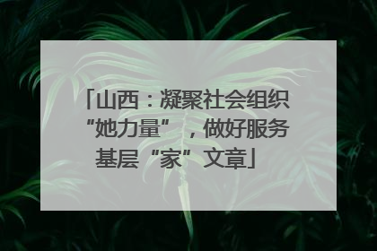 山西：凝聚社会组织“她力量”，做好服务基层“家”文章