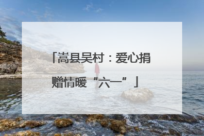 嵩县吴村：爱心捐赠情暖“六一”
