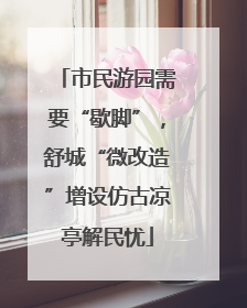 市民游园需要“歇脚”，舒城“微改造”增设仿古凉亭解民忧