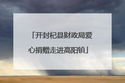 开封杞县财政局爱心捐赠走进高阳镇