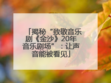 揭秘“致敬音乐剧《金沙》20年音乐剧场”：让声音能被看见