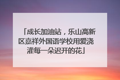 成长加油站，乐山高新区嘉祥外国语学校用爱浇灌每一朵迟开的花
