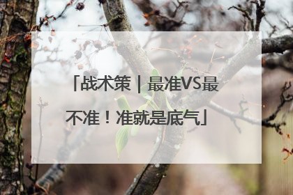 战术策｜最准VS最不准！准就是底气
