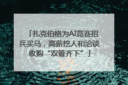 扎克伯格为AI竞赛招兵买马，高薪挖人和洽谈收购“双管齐下”