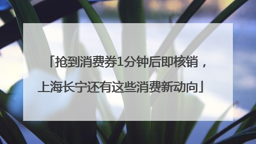 抢到消费券1分钟后即核销，上海长宁还有这些消费新动向