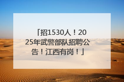 招1530人！2025年武警部队招聘公告！江西有岗！