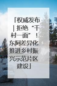 权威发布｜拒绝“千村一面”！东阿差异化推进乡村振兴示范片区建设