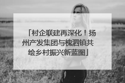 村企联建再深化！扬州产发集团与槐泗镇共绘乡村振兴新蓝图