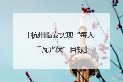 杭州临安实现“每人一千瓦光伏”目标