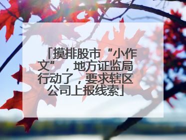 摸排股市“小作文”，地方证监局行动了，要求辖区公司上报线索