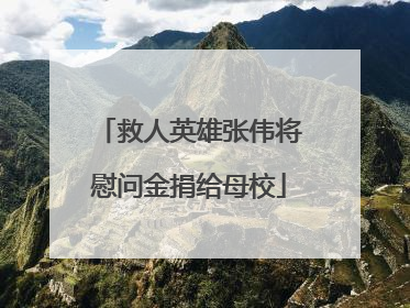 救人英雄张伟将慰问金捐给母校