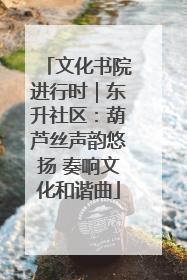 文化书院进行时｜东升社区：葫芦丝声韵悠扬 奏响文化和谐曲