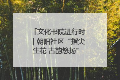 文化书院进行时｜朝阳社区“指尖生花 古韵悠扬”公益课堂开课了