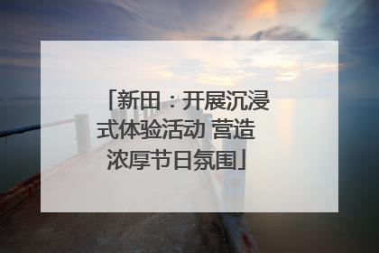 新田：开展沉浸式体验活动 营造浓厚节日氛围