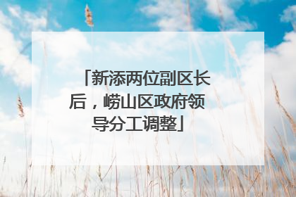 新添两位副区长后，崂山区政府领导分工调整