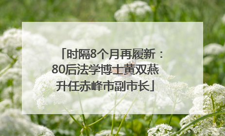 时隔8个月再履新：80后法学博士黄双燕升任赤峰市副市长