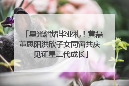 星光熠熠毕业礼！黄磊董思阳洪欣子女同窗共庆 见证星二代成长